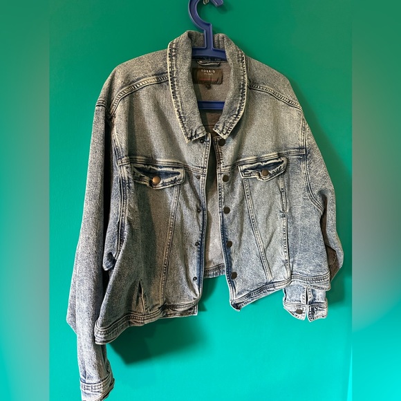 3X Torrid stretch denim jean jacket plus size acid wash - Picture 1 of 5